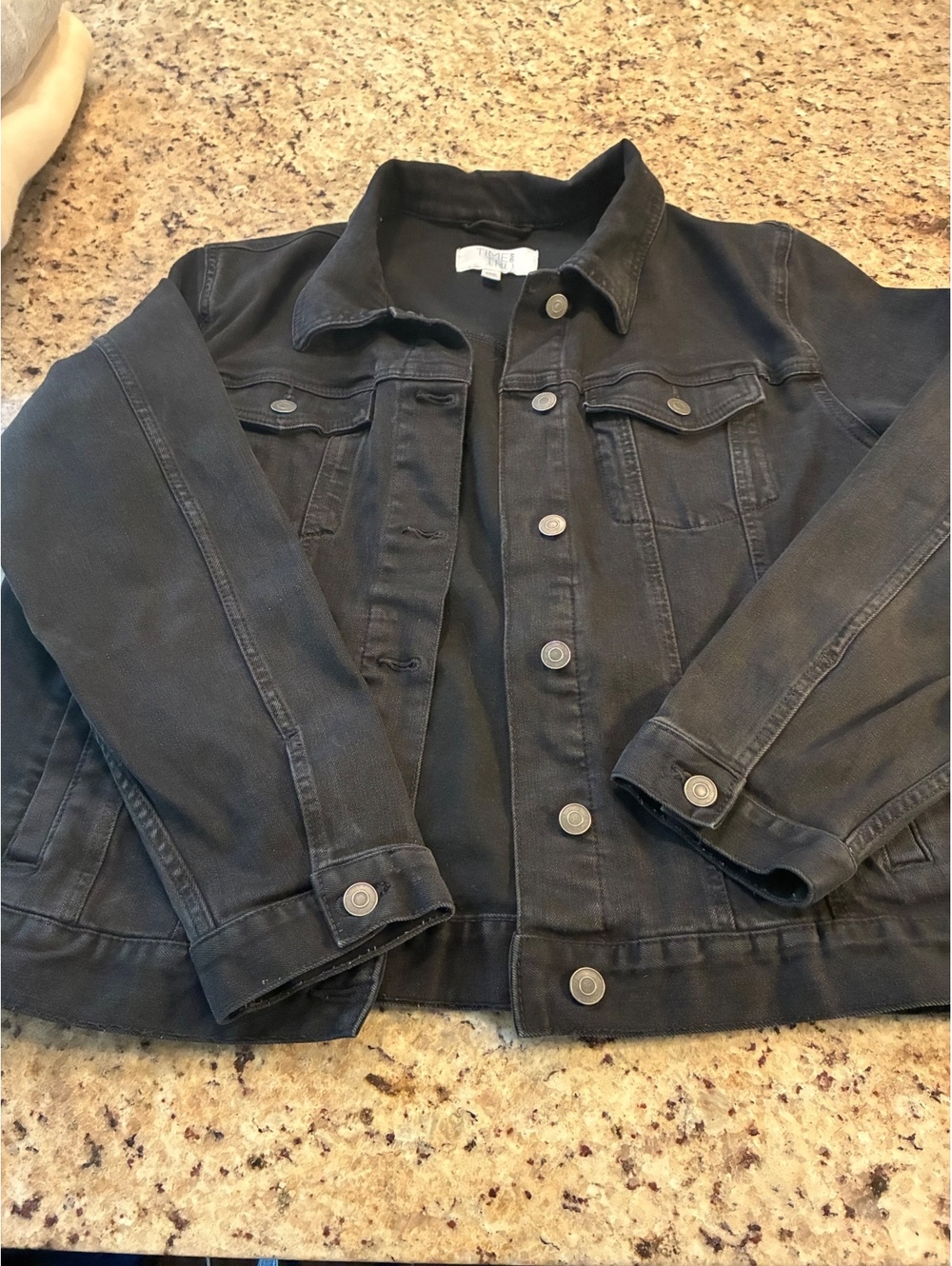 Time and Tru black denim jacket
